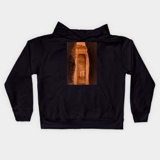 First Sight of The Treasury at Petra Kids Hoodie